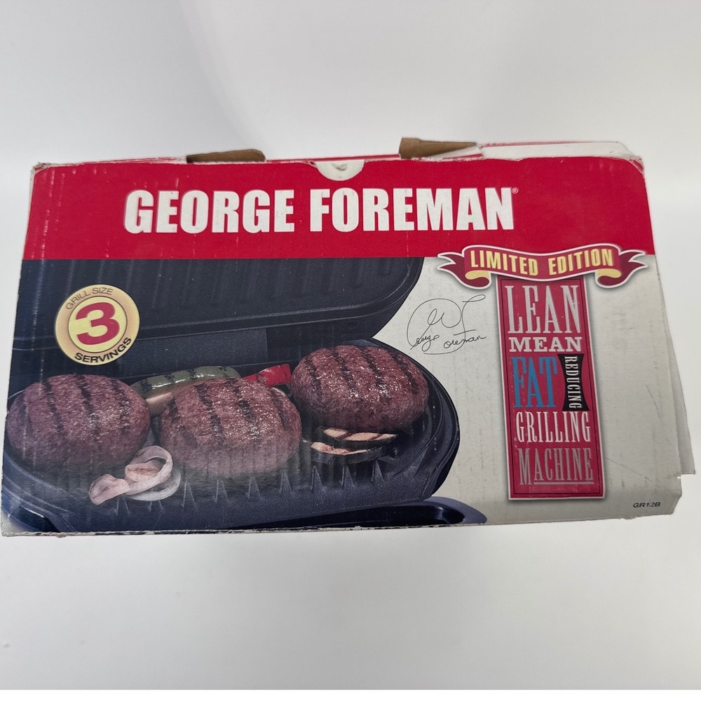George Foreman Grill 3 Servings Limited Edition Black GR12B New Open Box